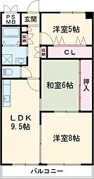 みずほマンション 3LDKの間取図画像