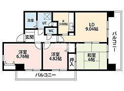 アグリシャトル 3LDKの間取図画像