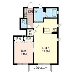 サザン・ウインドA 1LDKの間取図画像