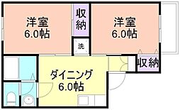 セジュール山口 2DKの間取図画像