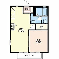 ディアス・リングD 1LDKの間取図画像