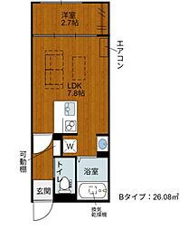 ハイラル栗東駅前 1LDKの間取図画像