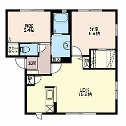 ベルリオーズE 2LDKの間取図画像