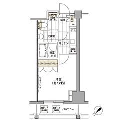 パークハビオ渋谷 1Kの間取図画像
