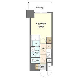 S-RESIDENCE植田asolea(アソレア) FR・家具家電キャンペーン実 1Kの間取図画像
