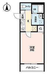 シャルム桜ヶ丘 1Kの間取図画像