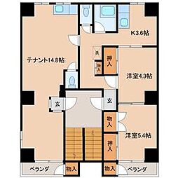TAKEビル 2LDKの間取図画像