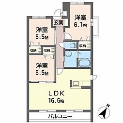 グランマスト観音寺新町 3LDKの間取図画像