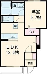 ハイムメゾン白鳥台 1LDKの間取図画像
