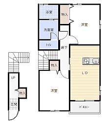 リブレアシルクピアガーデンA 2LDKの間取図画像