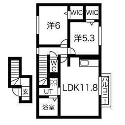 シャルム・ヴィラ 2LDKの間取図画像