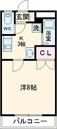 パルフジイ 1Kの間取図画像