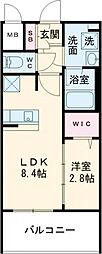 久留米市諏訪野町マンション 1LDKの間取図画像