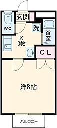 パルフジイ 1Kの間取図画像