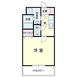 SunRise五番館 1Kの間取図画像