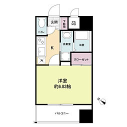 DSTOWER大博通り 1Kの間取図画像