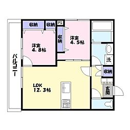 ミライテラス 2LDKの間取図画像
