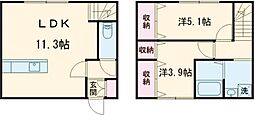 アイナス A棟 2LDKの間取図画像