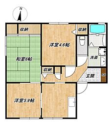 フォレストビューハルダB 3DKの間取図画像