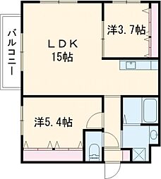 ルネス枝光 2LDKの間取図画像