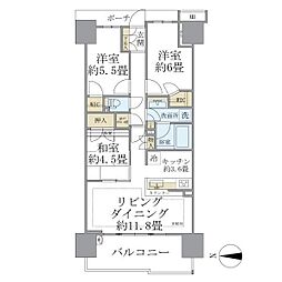 ブリリア越谷レイクタウン 3LDKの間取図画像