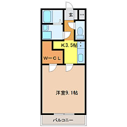 Hills・K 1Kの間取図画像