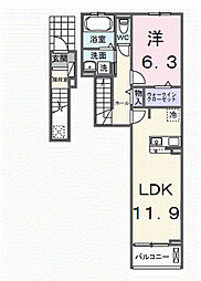 仮称 シエル白岡 I 1LDKの間取図画像
