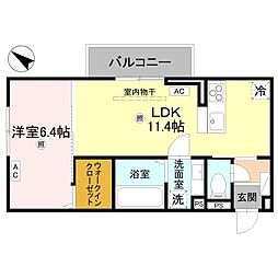 D-Regalo下馬N 1LDKの間取図画像