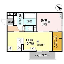 D-Regalo下馬N 1LDKの間取図画像