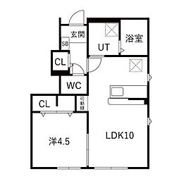 GRACE鳴神 1LDKの間取図画像