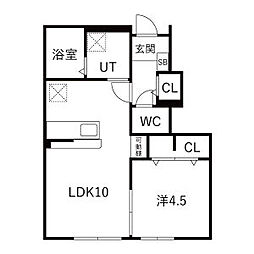 GRACE鳴神 1LDKの間取図画像