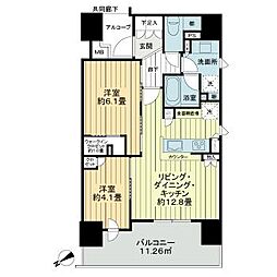 パークホームズ横濱磯子 2LDKの間取図画像