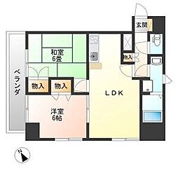 アーバンシェルビル 2LDKの間取図画像