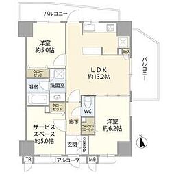 グリーンホームズステーシア 2SLDKの間取図画像