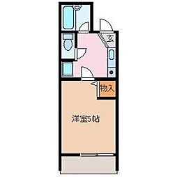 ドエル小古曽 1Kの間取図画像