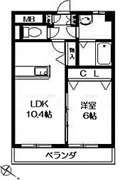 パークヒルズ長浦台 1LDKの間取図画像