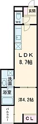 鳥栖市本町1丁目アパート 1LDKの間取図画像