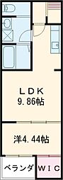 (仮称)八女市蒲原新築B棟 1LDKの間取図画像