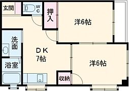 ブフ・リヴァージ 2DKの間取図画像