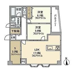 藤和シティホームズ堺町通 2SLDKの間取図画像