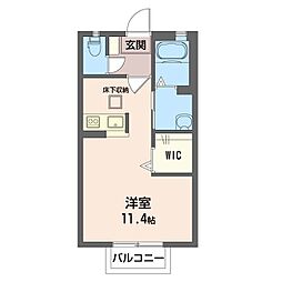 アプロードB ワンルームの間取図画像