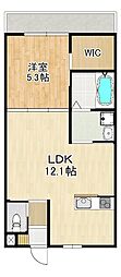 MODERNPALAZZO平間WEST 1LDKの間取図画像
