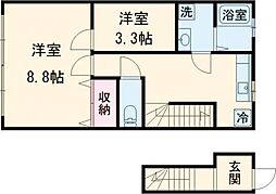 サンマリノみやき 2Kの間取図画像