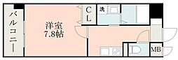 ウエルス 1Kの間取図画像
