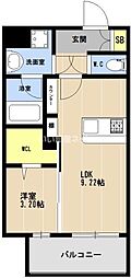 LIBTH博多住吉PREMIER 1LDKの間取図画像