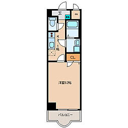 ルミエール八尾2 1Kの間取図画像