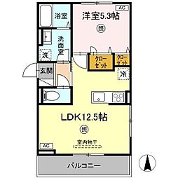 Dーresena丸山N 1LDKの間取図画像