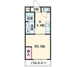 ベルビレッジ 1Kの間取図画像