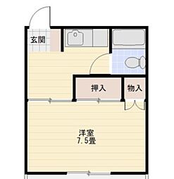ヴィラ藍住 1Kの間取図画像