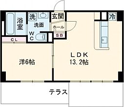 フォレストコート伊丹 1LDKの間取図画像